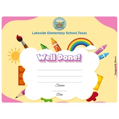 Well Done Classroom Award Certificate
